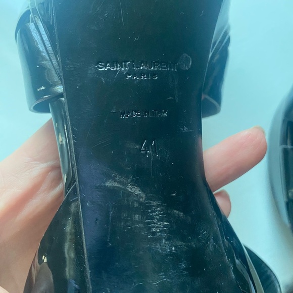 SAINT LAURENT tribute Elegant Black Strappy Sandals patent leather black 41 - Picture 9 of 10